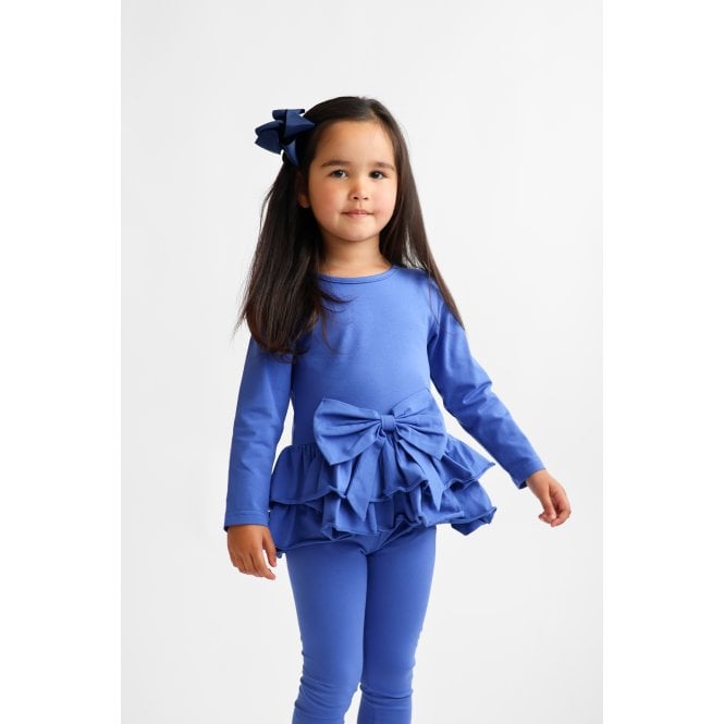 Harris Kids "Hallie" Girls Frilly Bow Tracksuit - Royal Blue