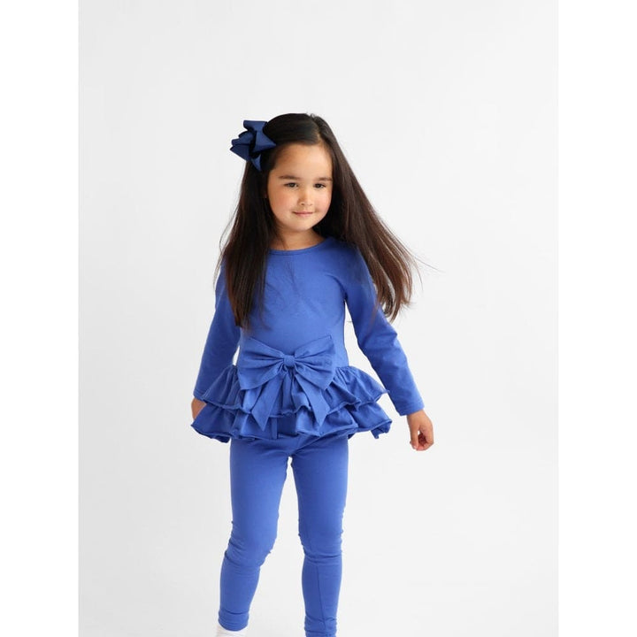 Harris Kids "Hallie" Girls Frilly Bow Tracksuit - Royal Blue