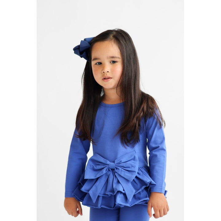 Harris Kids "Hallie" Girls Frilly Bow Tracksuit - Royal Blue