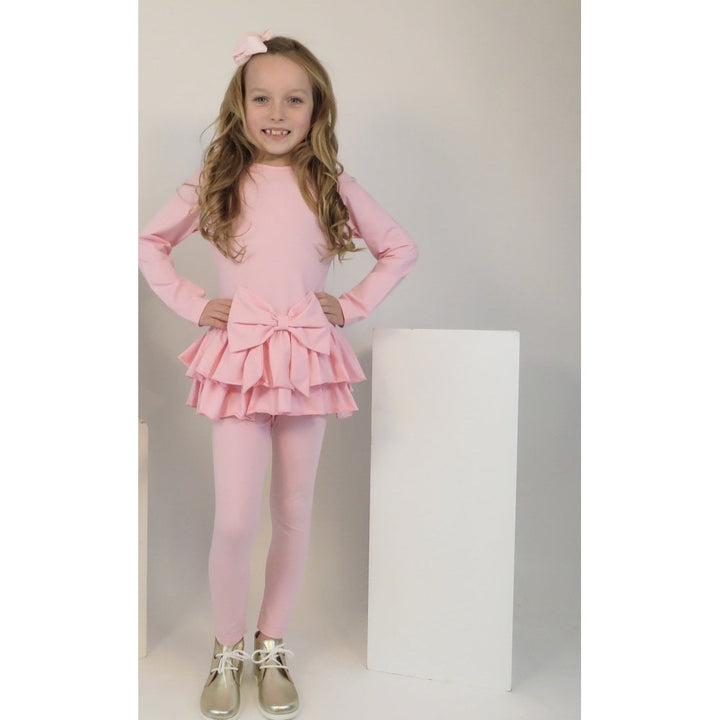 Harris Kids "Hallie" Girls Frilly Bow Tracksuit - Pink