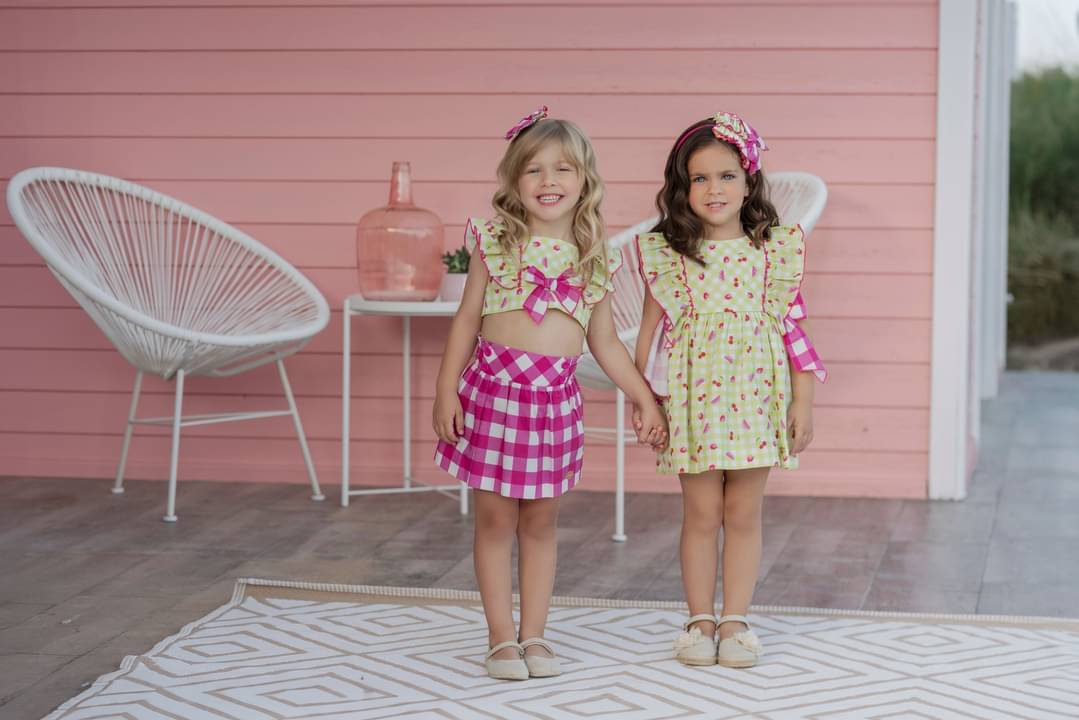 Miranda Girls Cherry, Watermelon & Strawberry Print Dress - 602/V