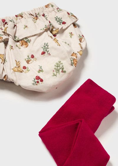 Mayoral Baby Girls Three Piece Set - Jumper, Frilly Jam Pants & Tights - 2243 - Red