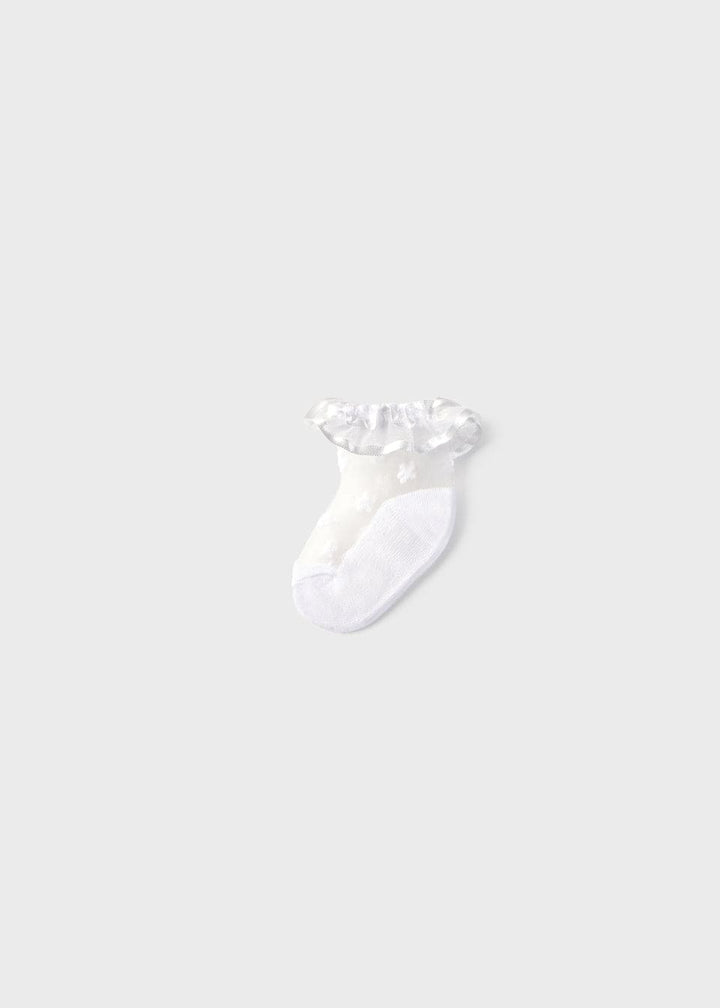 Mayoral White Plumetti Frill Socks - 9871
