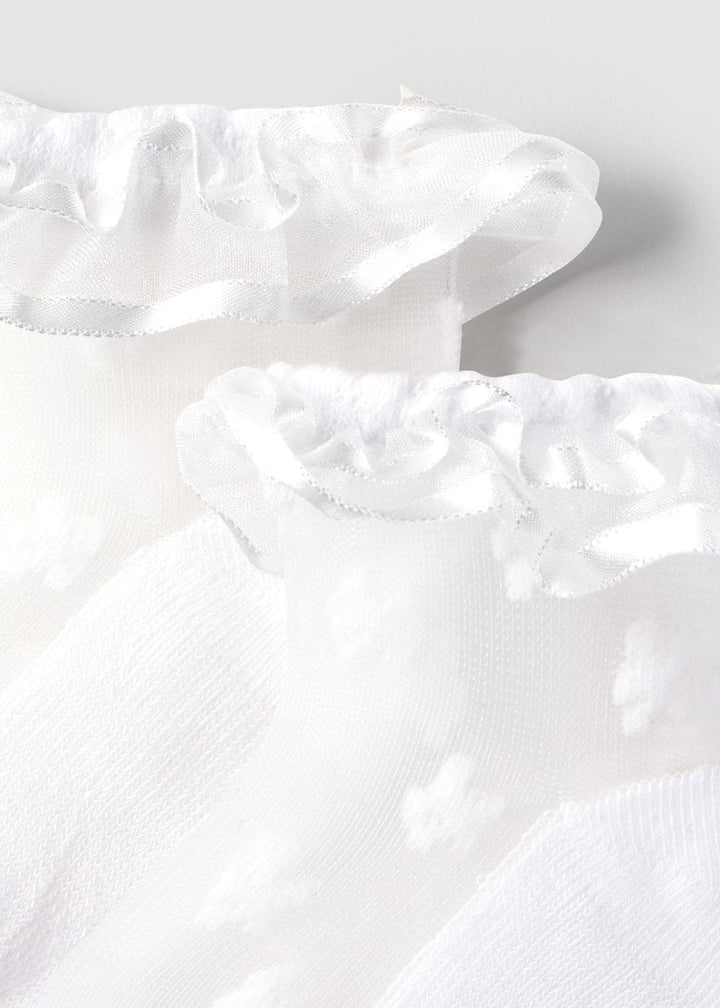 Mayoral White Plumetti Frill Socks - 9871