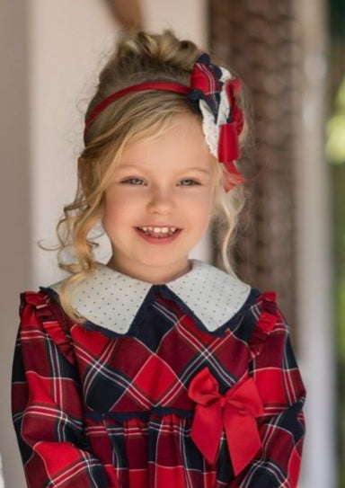 Miranda Red Check Dress With Bow - 259 V