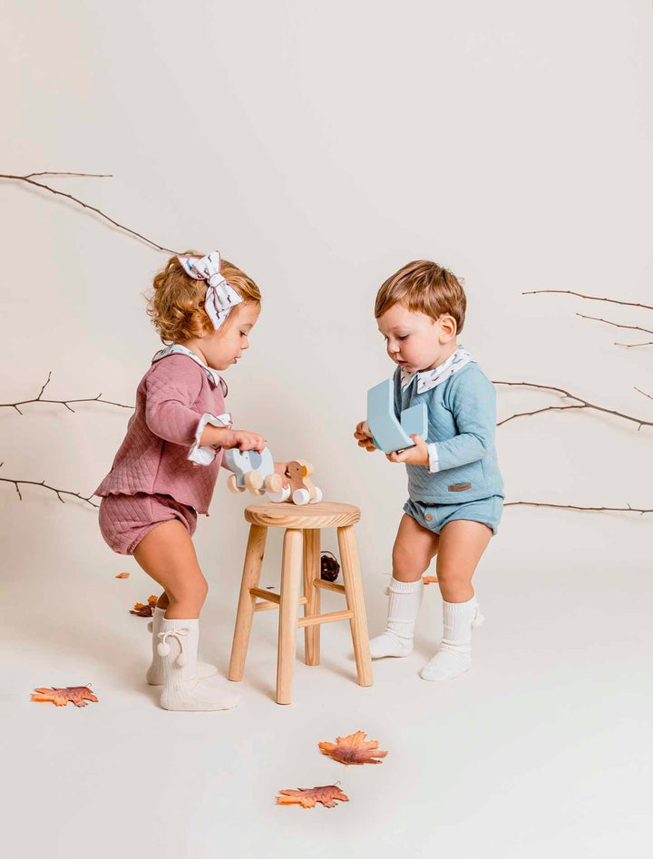 Calamaro Girls Dusky Pink Jumper & Jam Pants Set With Dashund Print On The Collar - 17872