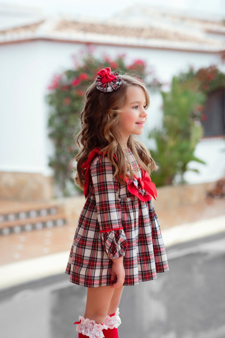 Miranda Red Tartan Dress & Matching Headband - 0612 V