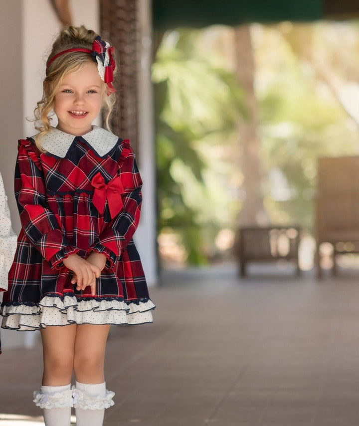 Miranda Red Check Dress With Bow - 259 V