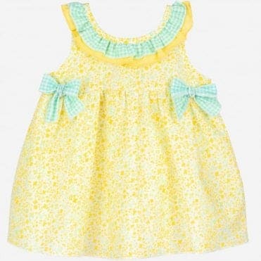 Calamaro Lemon & Green Floral Dress - 21232