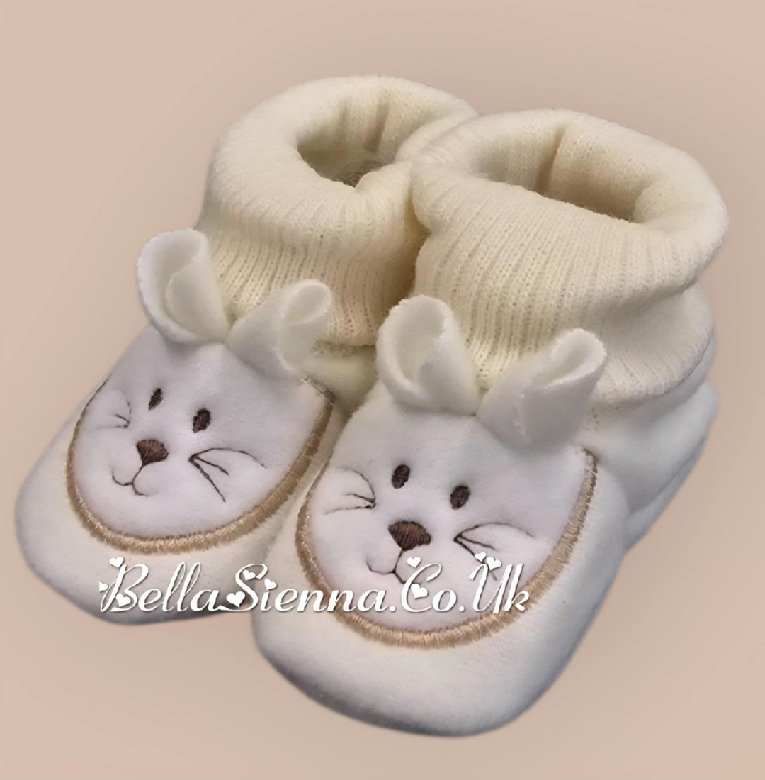 Bella Sienna Ivory Bunny Rabbit Booties - 35