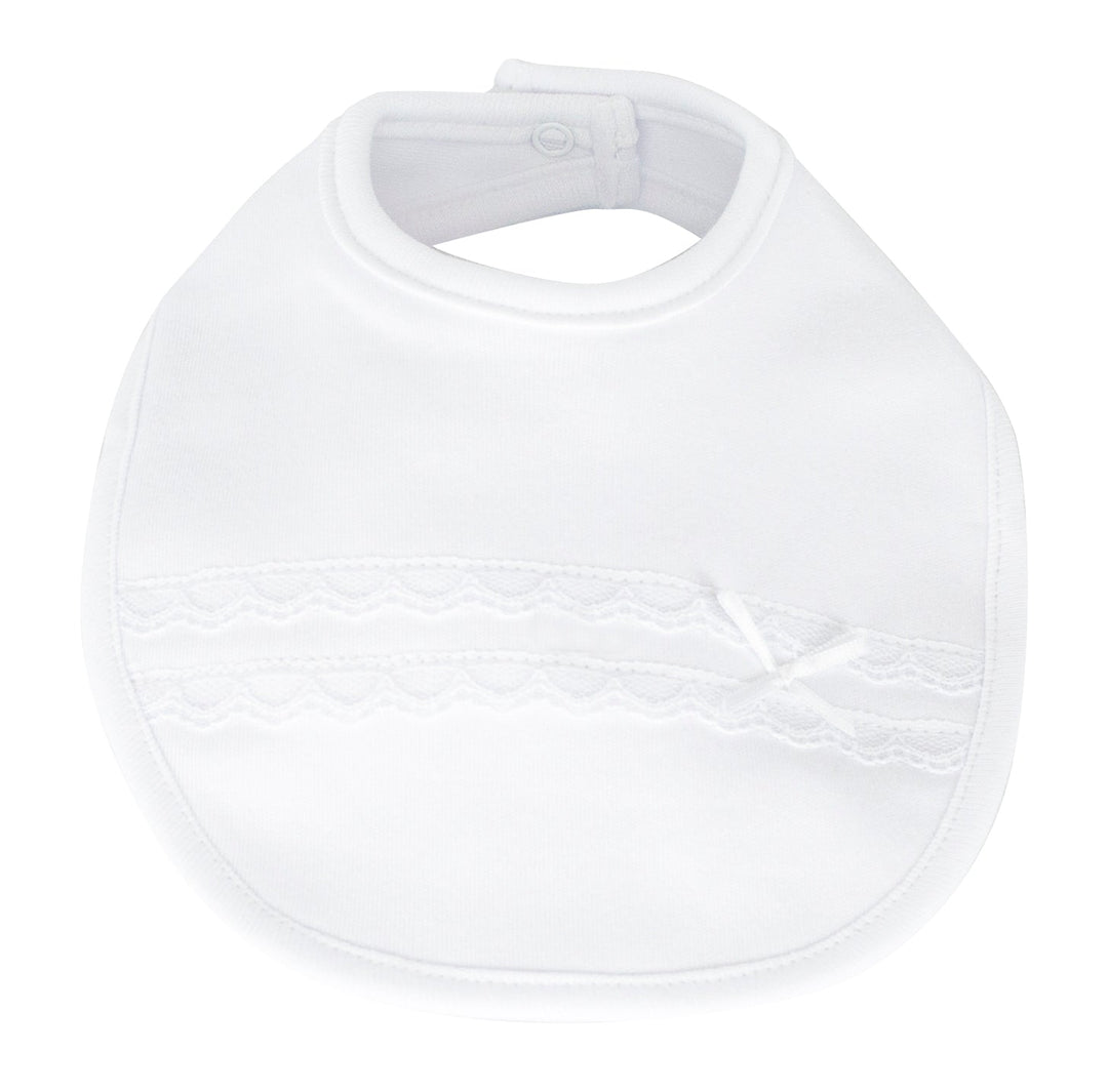 Calamaro Pack Of Two White Bibs With Bows - 74021
