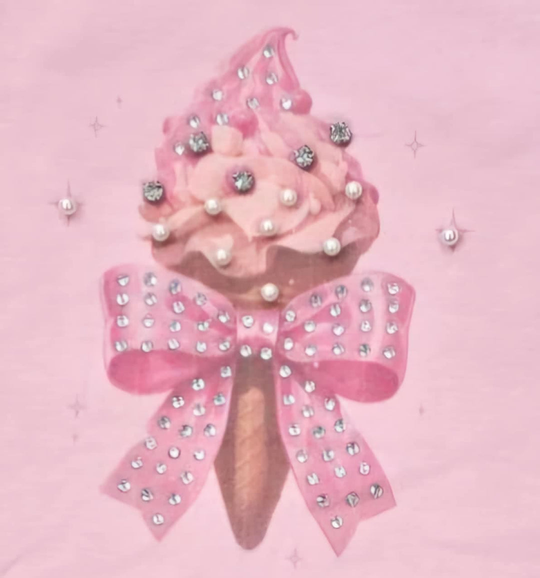 Pink "Ice Cream" Tulle & Bow Leggings Set