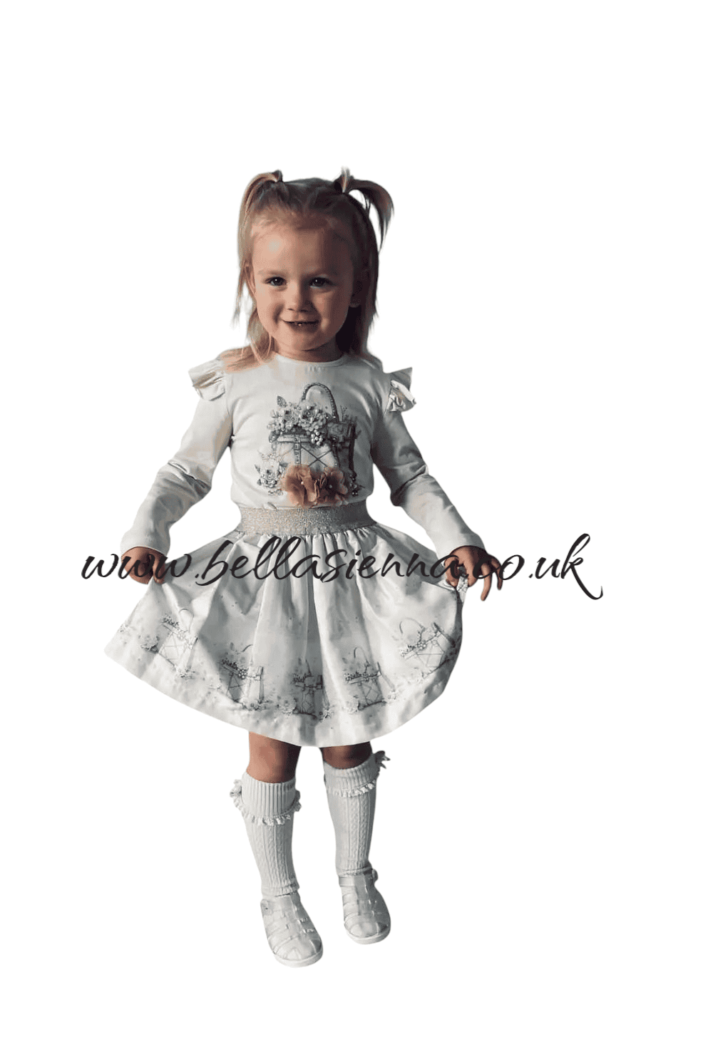 Neon Beige Skirt Set - "Sarah" - 3789