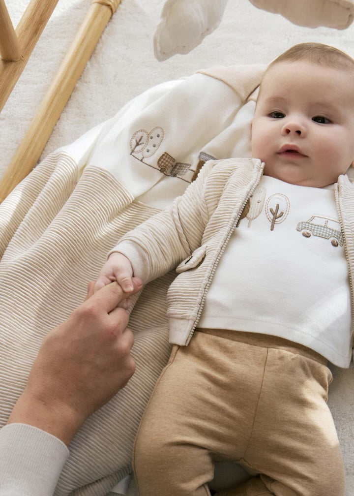 Mayoral Baby Boys Ivory & Beige Train Blanket - 9958