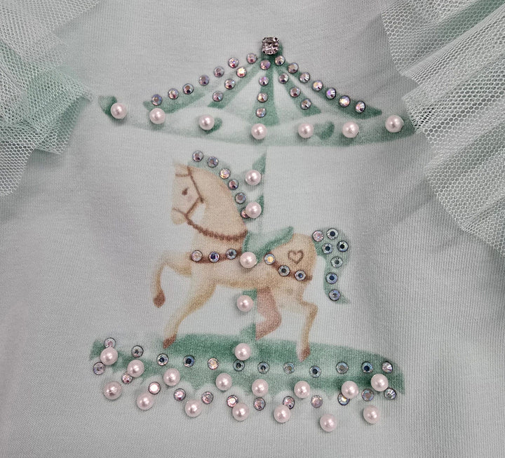 Mint Green "Carousel" Tulle & Bow Leggings Set