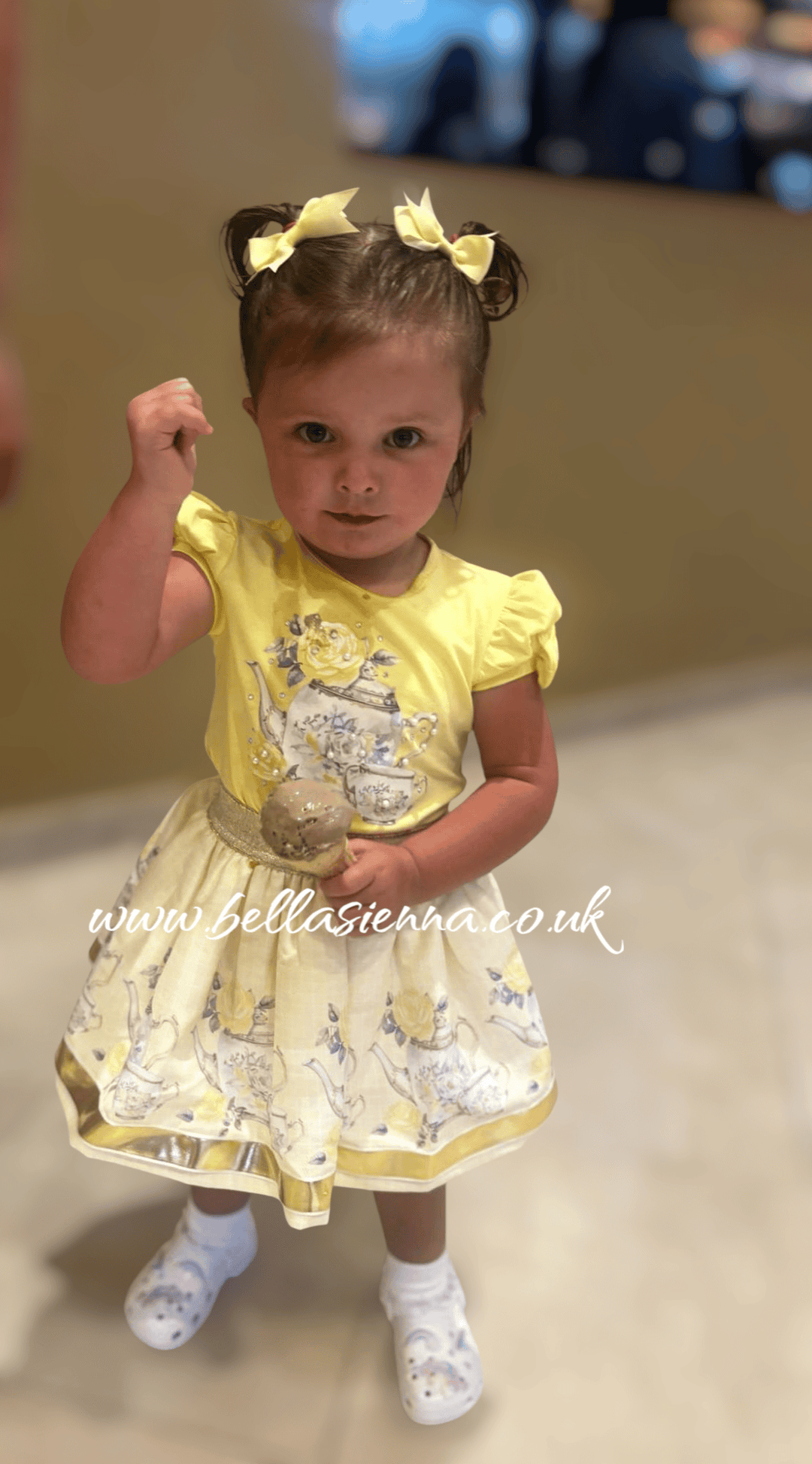 Lemon Girls "Tea Party" Top & Skirt Set With Bows On The Sleeves - 3613