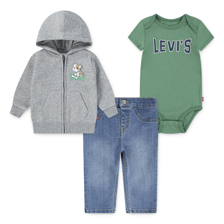 Levi's Baby Boys Three Piece Set - Jeans, Bodysuit & Hoody - 6EN867-F7N