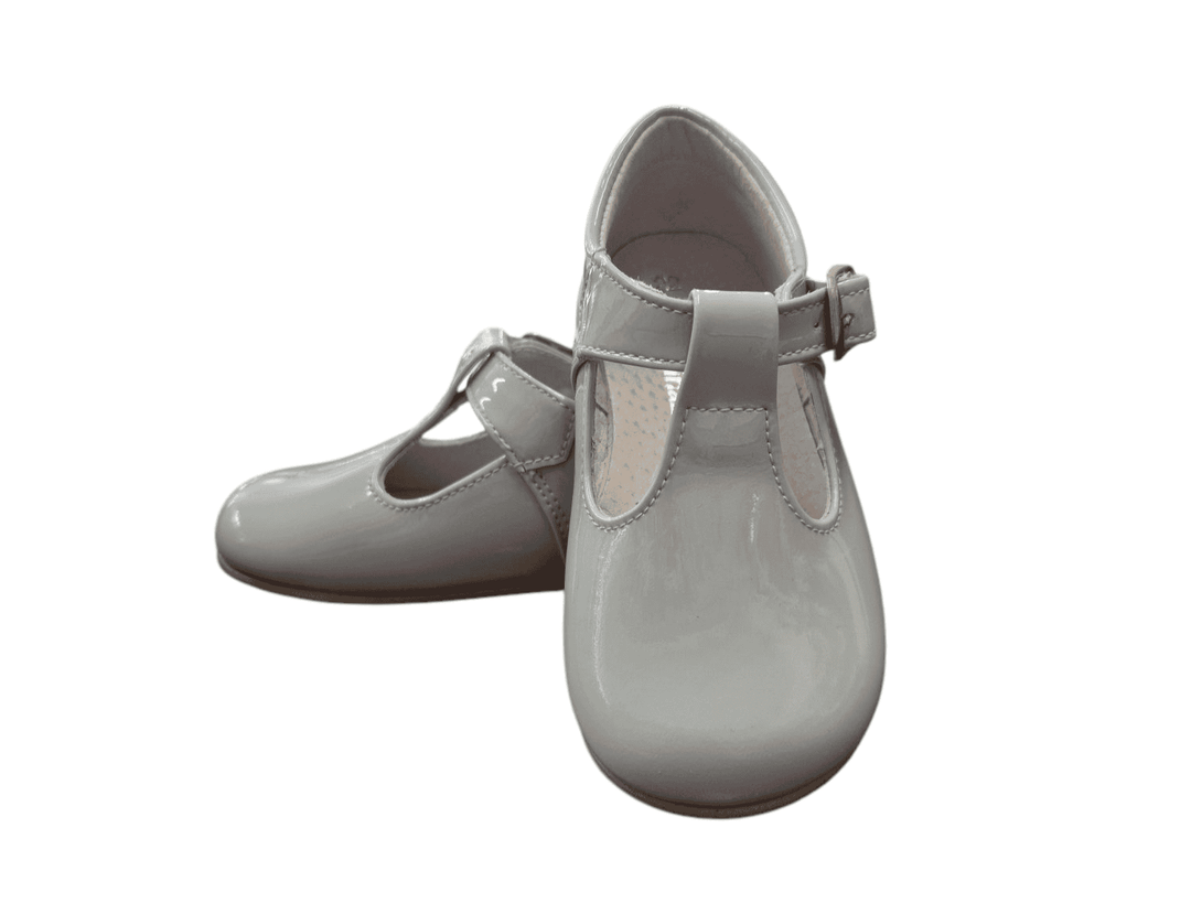 Pretty Originals Pale Blue Patent Leather Unisex T-Bar Shoes - UE07465