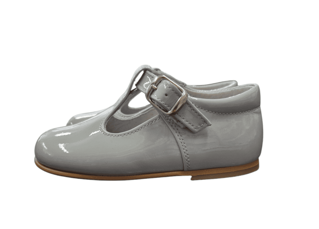 Pretty Originals Pale Blue Patent Leather Unisex T-Bar Shoes - UE07465