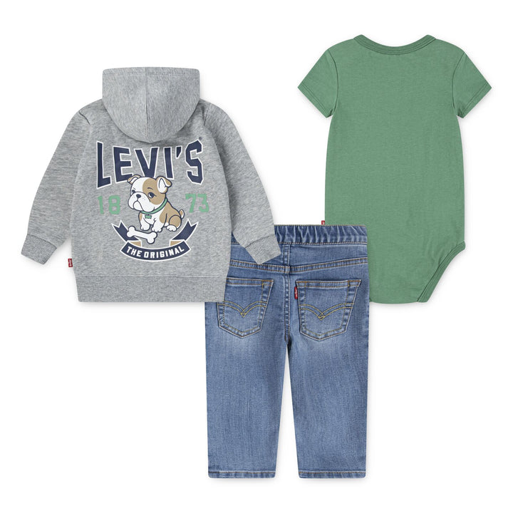 Levi's Baby Boys Three Piece Set - Jeans, Bodysuit & Hoody - 6EN867-F7N