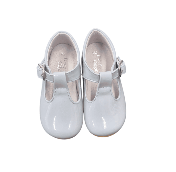 Pretty Originals Pale Blue Patent Leather Unisex T-Bar Shoes - UE07465