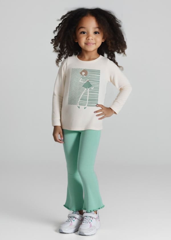 Mayoral Girls ribbed flared leggings 3701