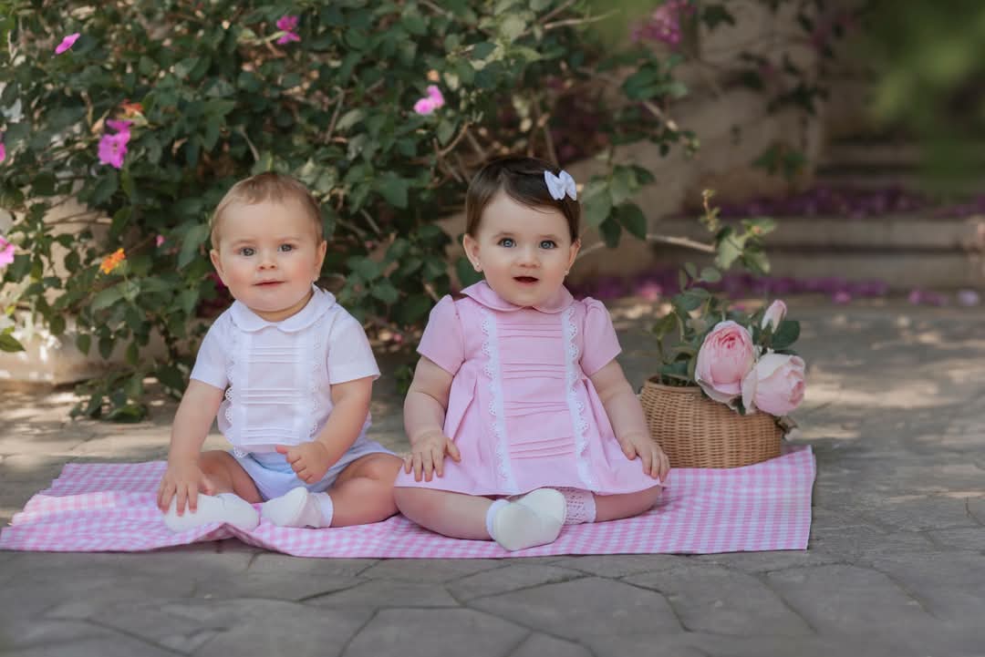 Miranda Baby Boys Two Piece White & Blue Set - 27 23