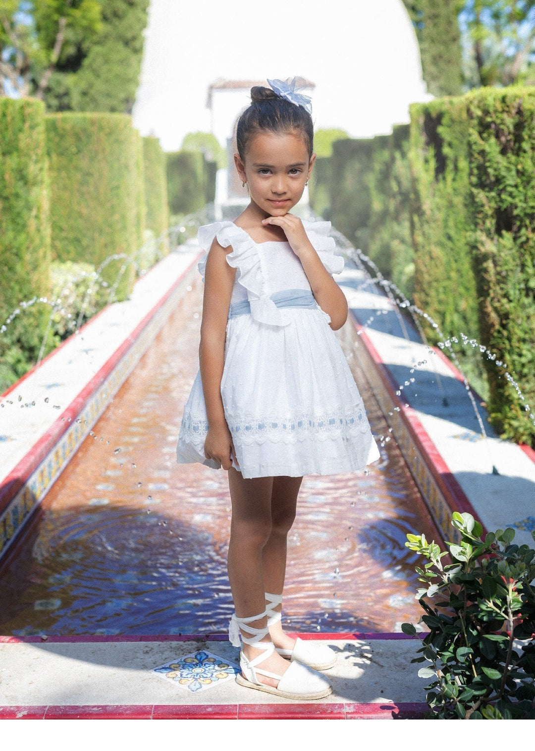 Basmarti Pretty Dress With Tulle Bow & A Big Bow On The Back - 25131