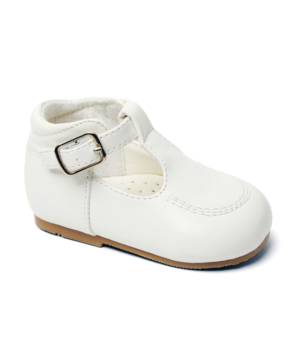 Sevva Boys White Box T-Bar Shoes - Teddy