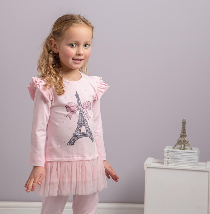 Caramelo Kids Diamante Paris Leggings Set - 011435 - Pink