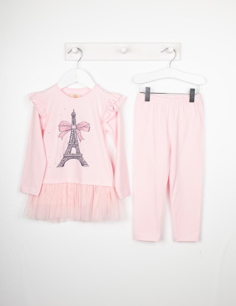 Caramelo Kids Diamante Paris Leggings Set - 011435 - Pink