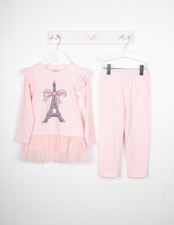 Caramelo Kids Diamante Paris Leggings Set - 011435 - Pink