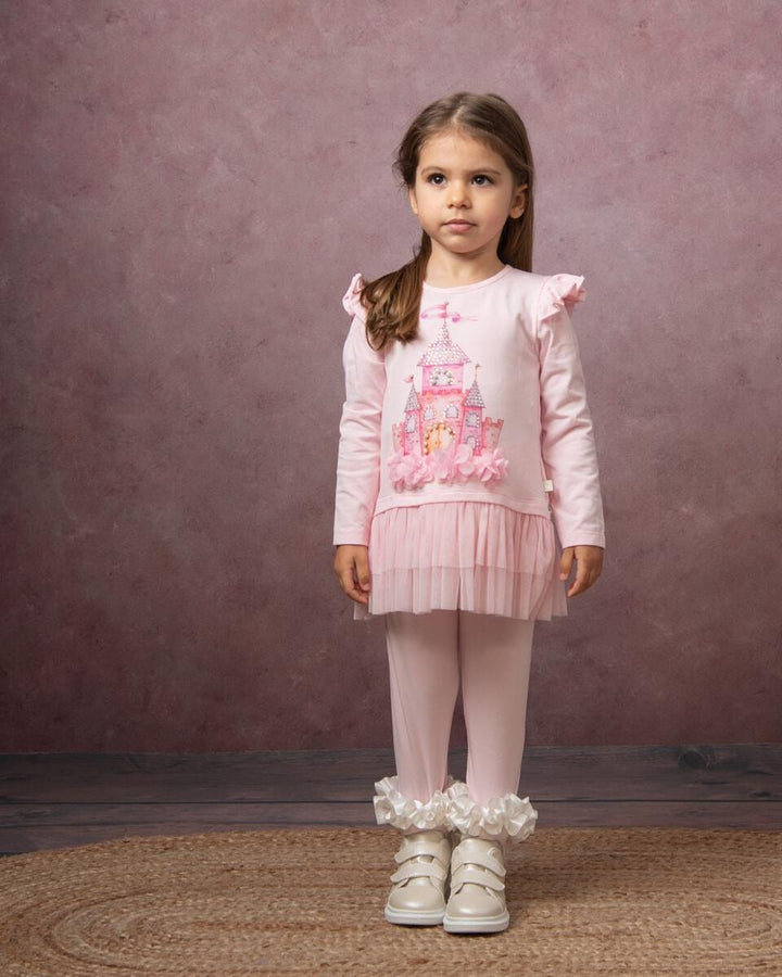 Caramelo Kids Diamonte Castle Leggings Set - 011477 - Pink