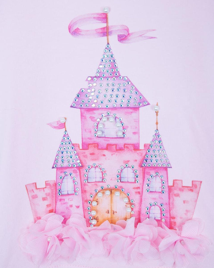 Caramelo Kids Diamonte Castle Leggings Set - 011477 - Pink