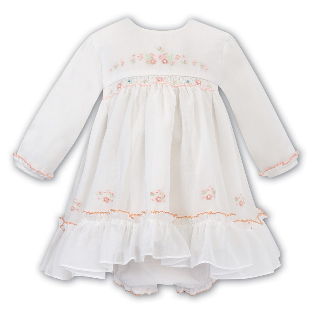 Sarah Louise Girls Ivory with Peach Voile Dress and Pants - 011615