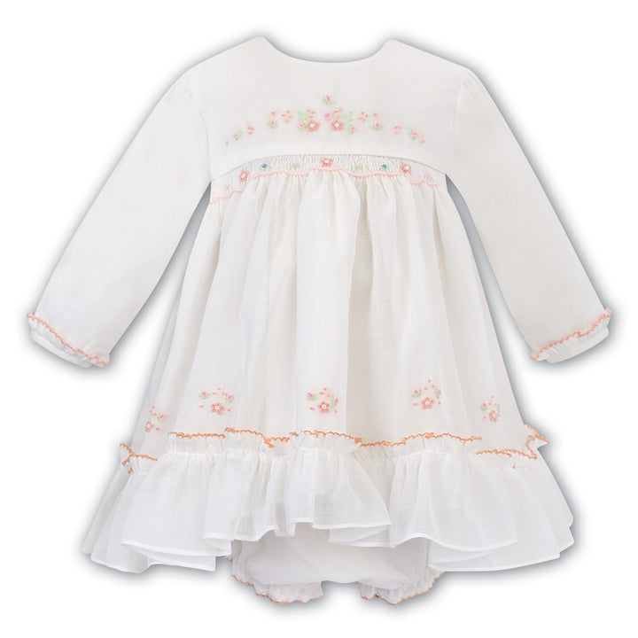 Sarah Louise Girls Ivory with Peach Voile Dress and Pants - 011615