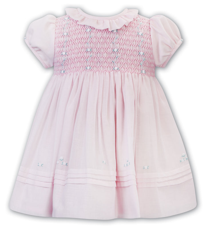 Sarah Louise Pink, White & Mint Smocked Dress - 012613