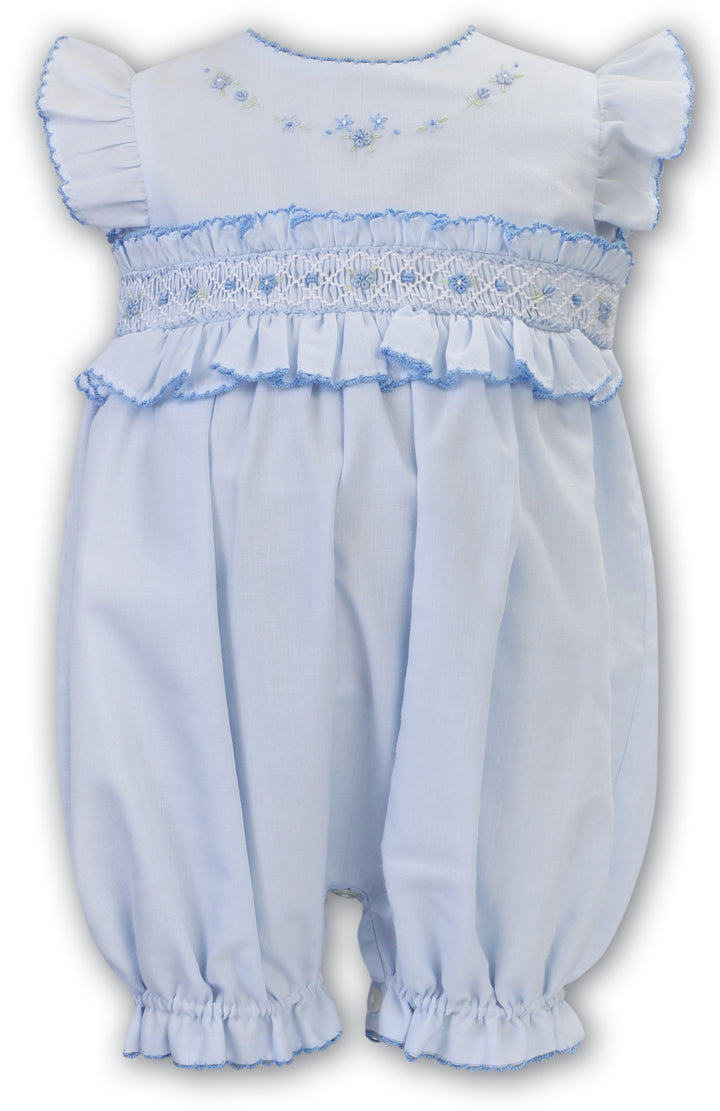 Sarah Louise Blue Bubble Smocked Romper - 012625
