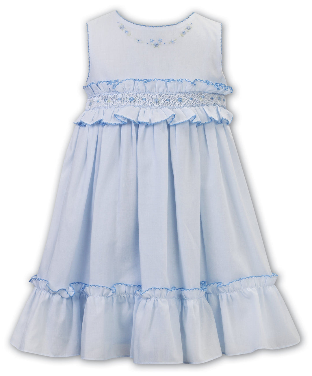 Sarah Louise Blue Smocked Summer Dress - 012626