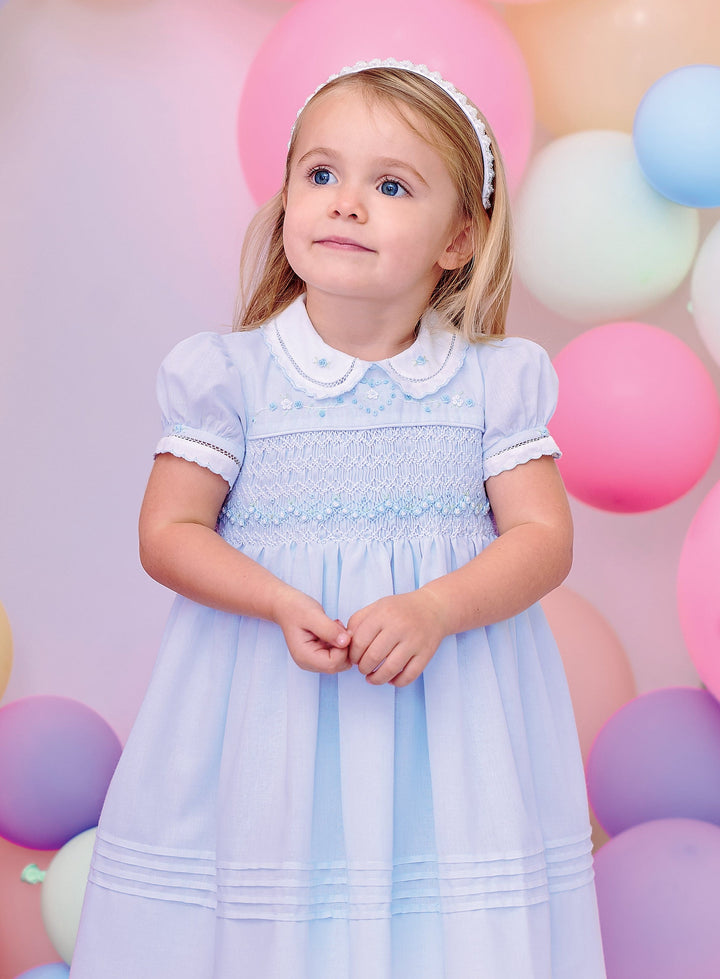 Sarah Louise Blue Hand Smocked Dress - 012915
