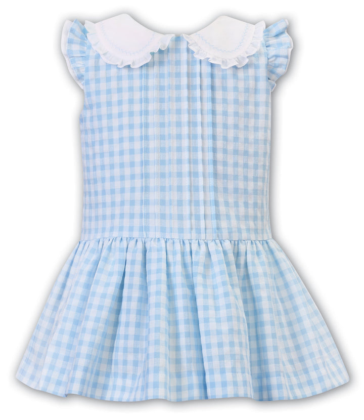 Sarah Louise White & Blue Gingham Dress - 012964