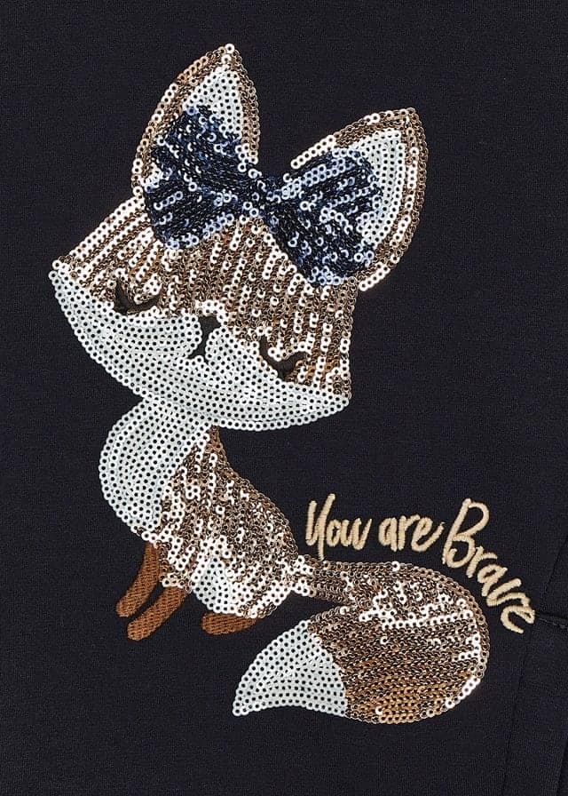 Mayoral Appliqué sequin tracksuit for girl 4840 Navy Blue