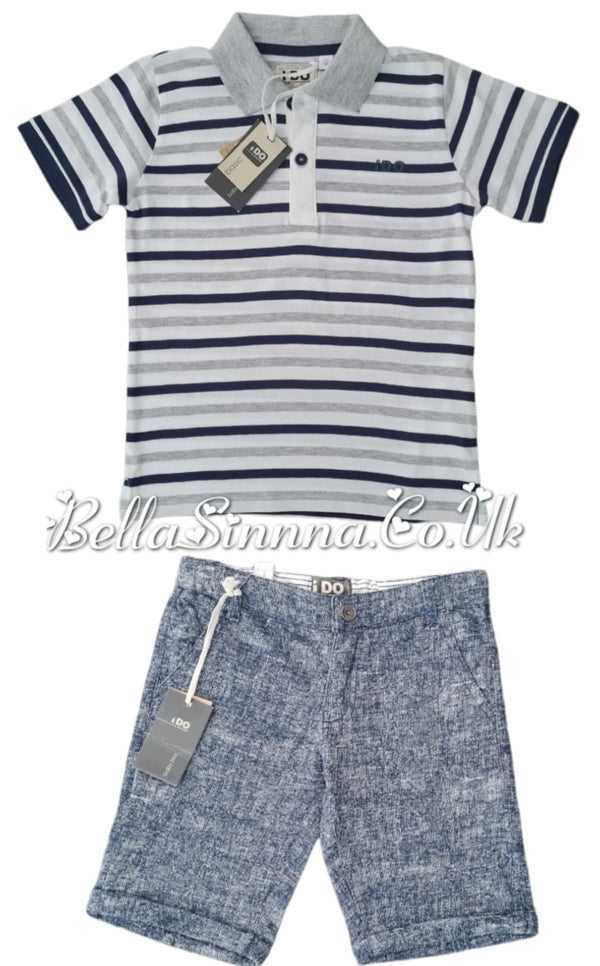 iDO Boys Summer Polo-Shirt And Smart Short Set With Adjustable Waist
