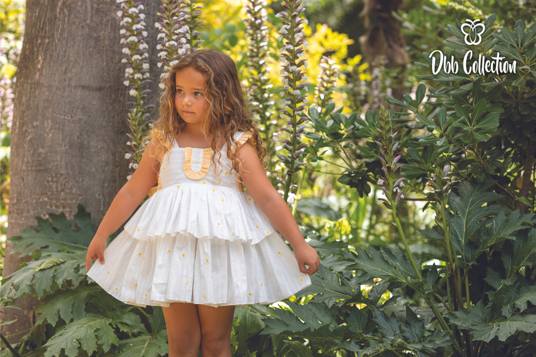 Dbb Collection White & Lemon Daisy Dress - 13502