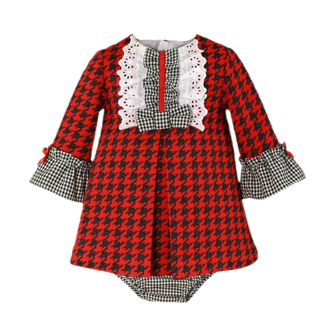 Miranda Red, Black & White Dog Tooth Dress & Pants Set - 147/VB