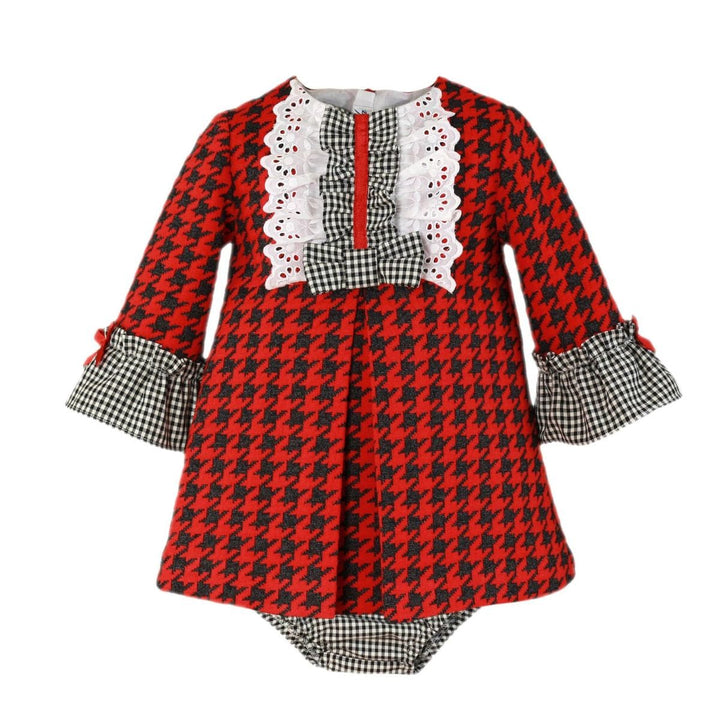 Miranda Red, Black & White Dog Tooth Dress & Pants Set - 147/VB