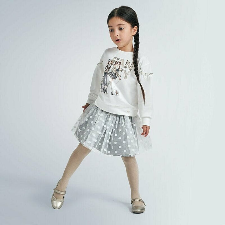 Mayoral Tulle Skirt Set 4993 Grey Spot