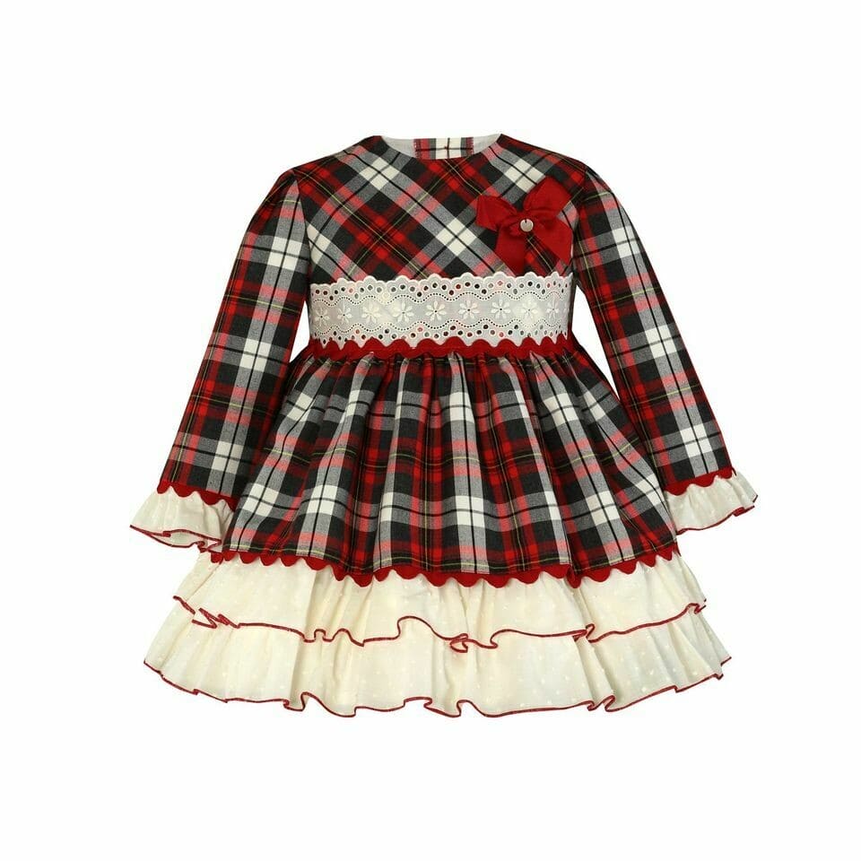 Miranda Girls Red Check Dress With Bow
