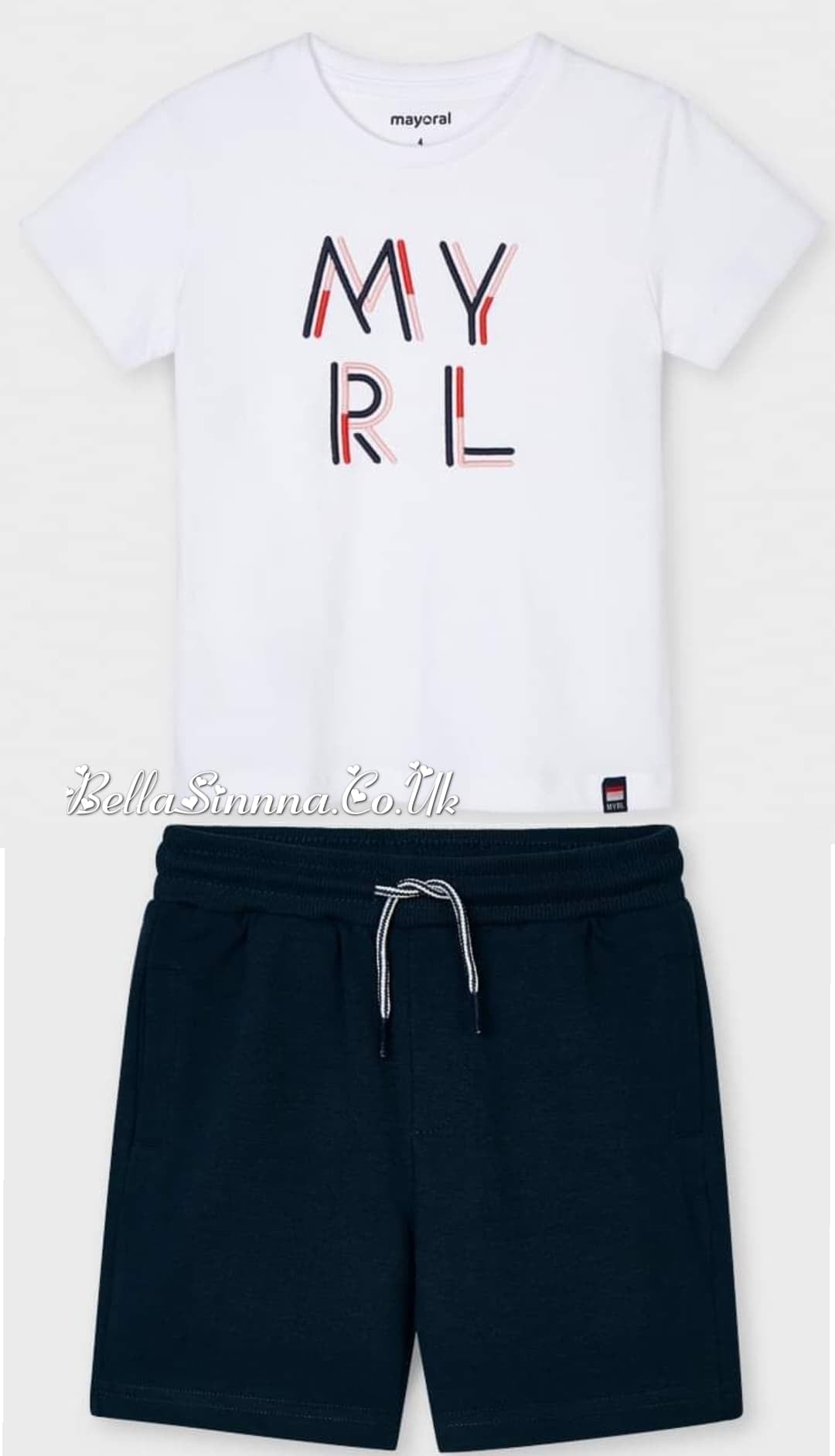 Mayoral Boys White T-Shirt & Blue Shorts Set 1710