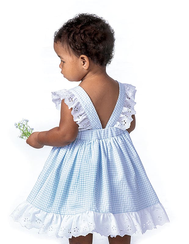 Dani By Sarah Louise Blue & White Gingham Summer Dress - D09307